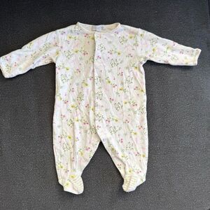 Kissy Kissy White Dragonfly Floral Footie Size NB